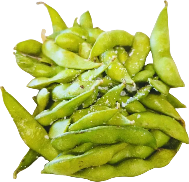 Salted edamame pods